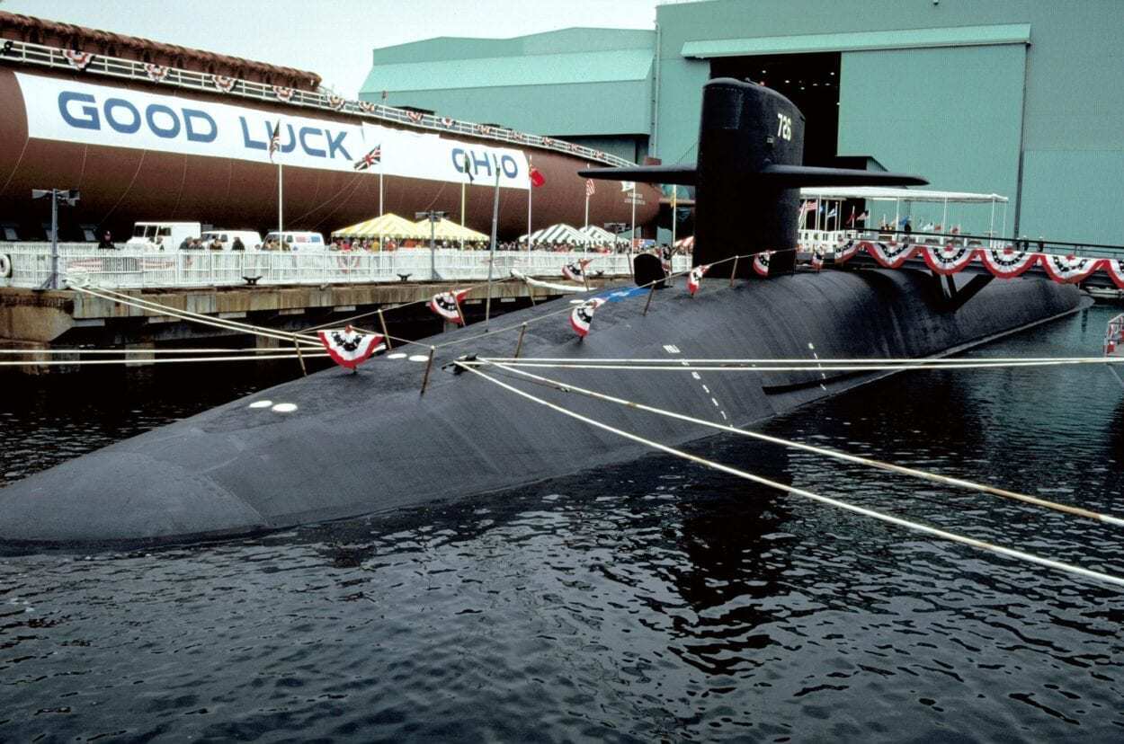USS Ohio Docked at a Naval Base